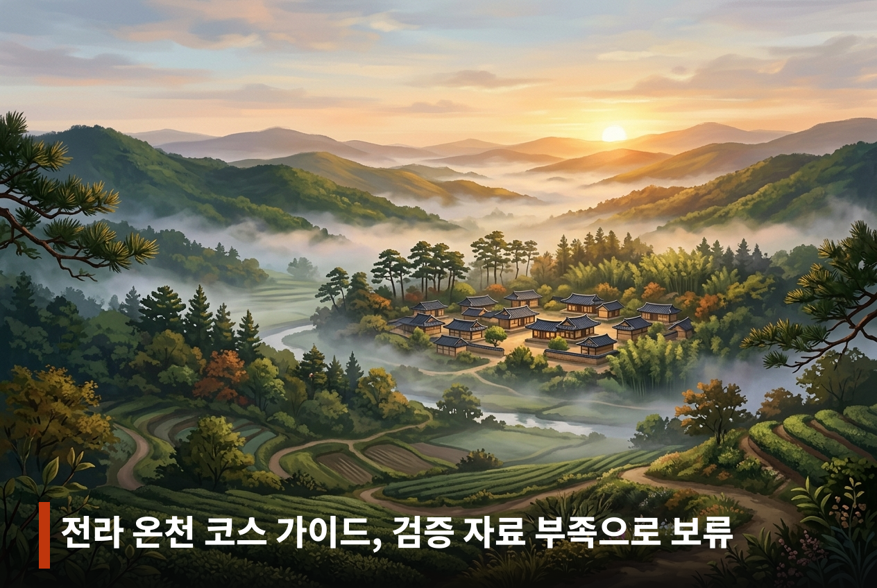 전라 온천 코스 가이드, 검증 자료 부족으로 보류