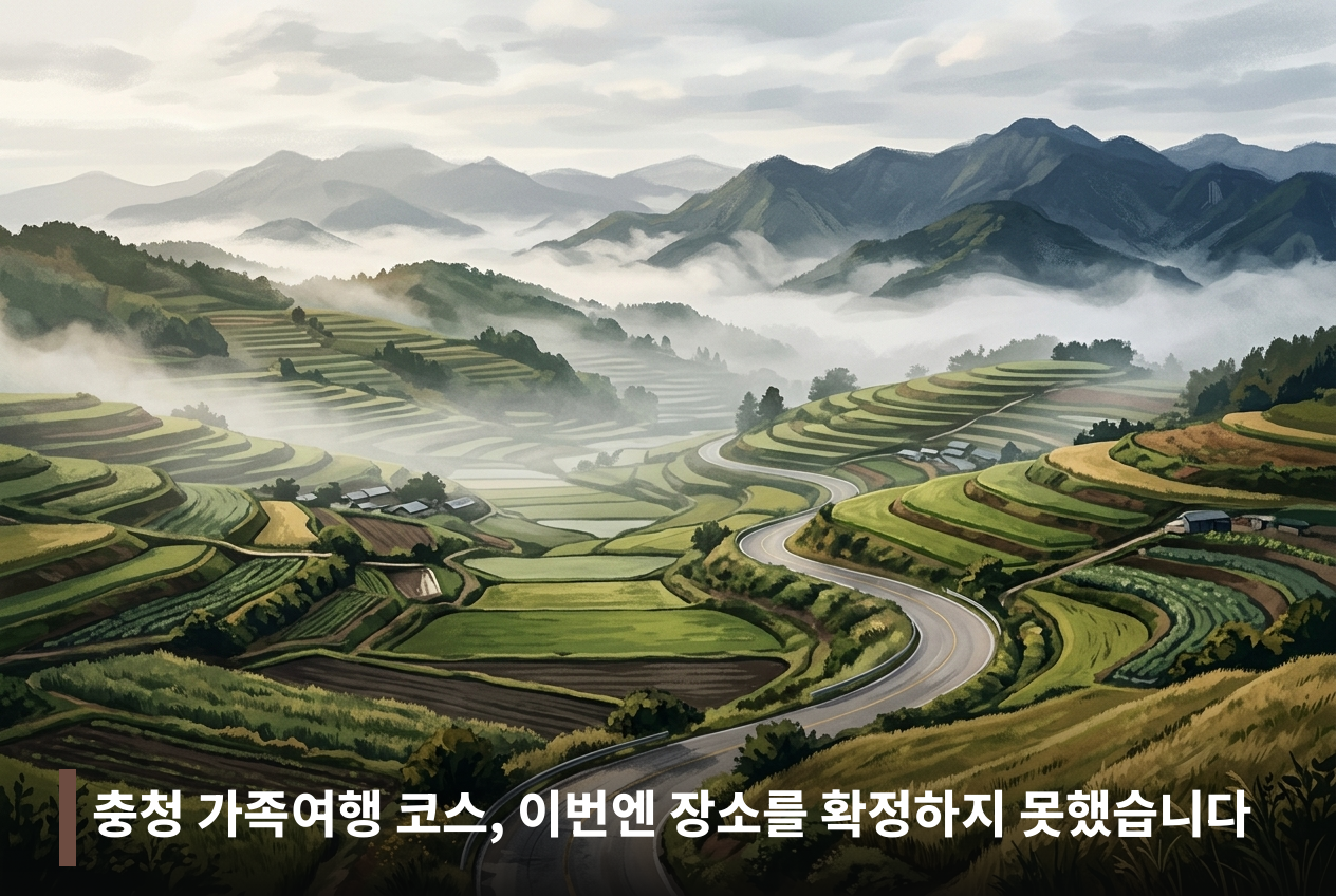 충청 가족여행 코스, 이번엔 장소를 확정하지 못했습니다