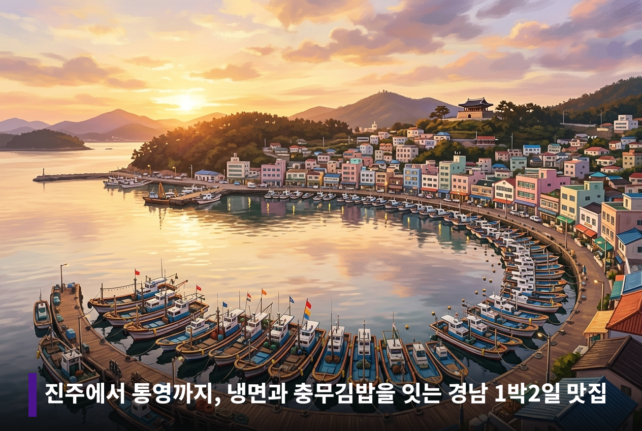 진주에서 통영까지, 냉면과 충무김밥을 잇는 경남 1박2일 맛집